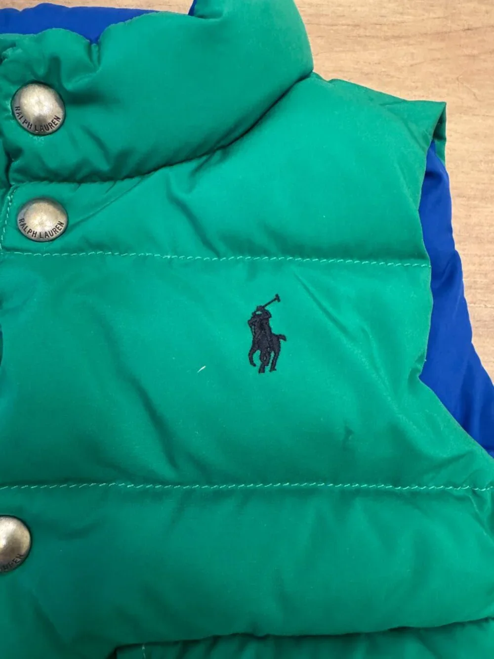 Polo Ralph Lauren Reversible Down Puffer Vest Green/Blue - Size 4/5
